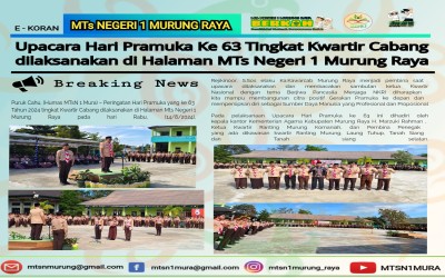 UPACARA HARI PRAMUKA KE-63 TINGKAT KWARTIL CABANG DILAKSANAKAN DI HALAMAN MTsN 1 MURUNG RAYA